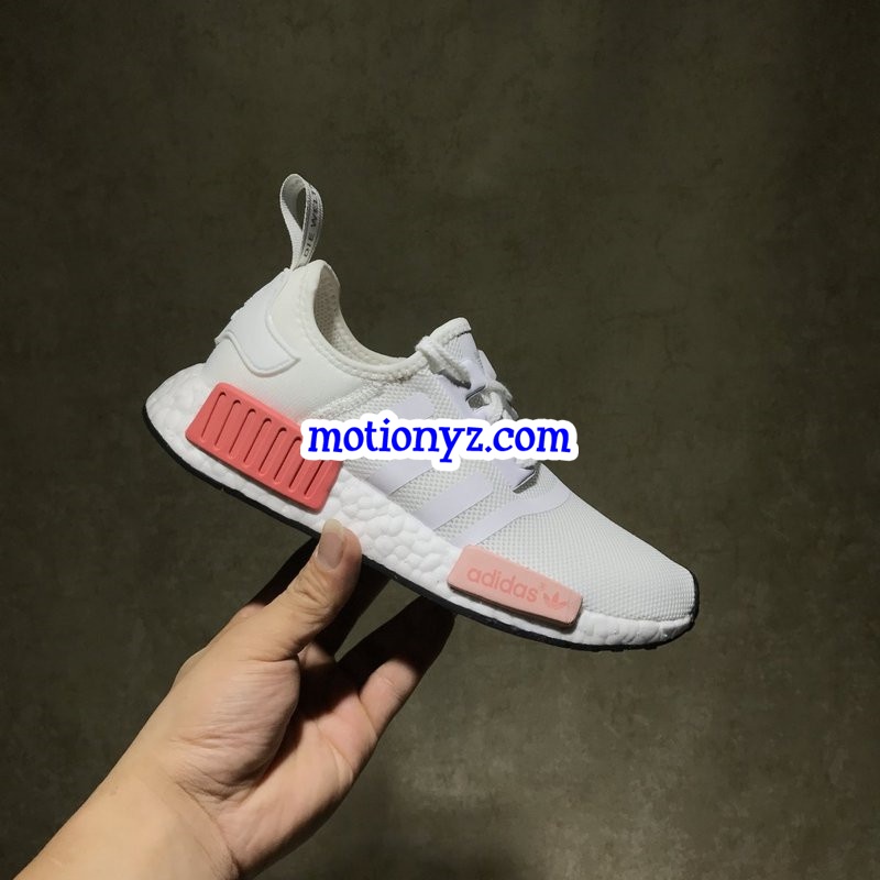 Real Boost Adidas NMD R1 PK White Pink GS